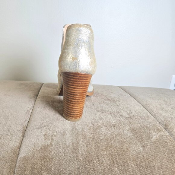 Diba True Ivy Road Silver Glitter Block Heel Mule 8.5 3″ - Picture 3 of 5